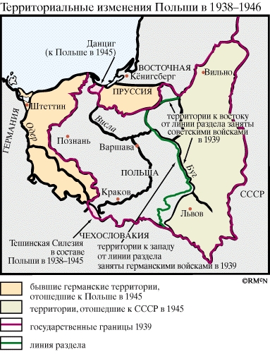 Территориальные изменения в Польше в 1938-1946