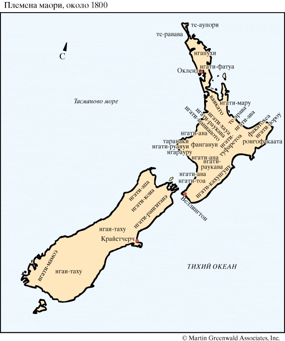 Племена маори около 1800