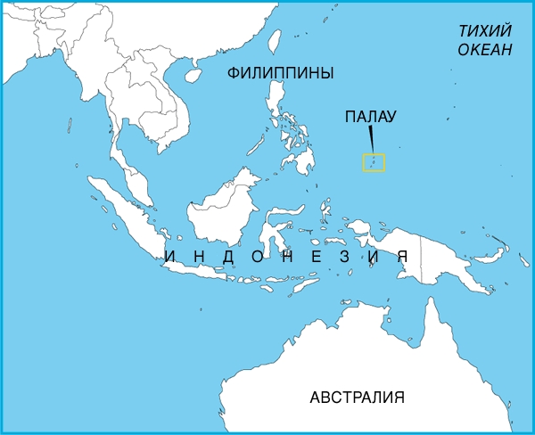 На карте Тихого океана