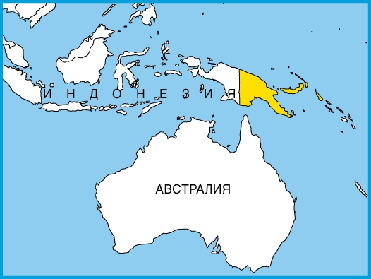 На карте юго-западной части Тихого океана