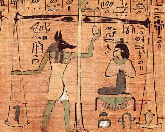 ЕГИПЕТСКАЯ КНИГА МЕРТВЫХ (папирусный свиток, 1000 до н.э.).