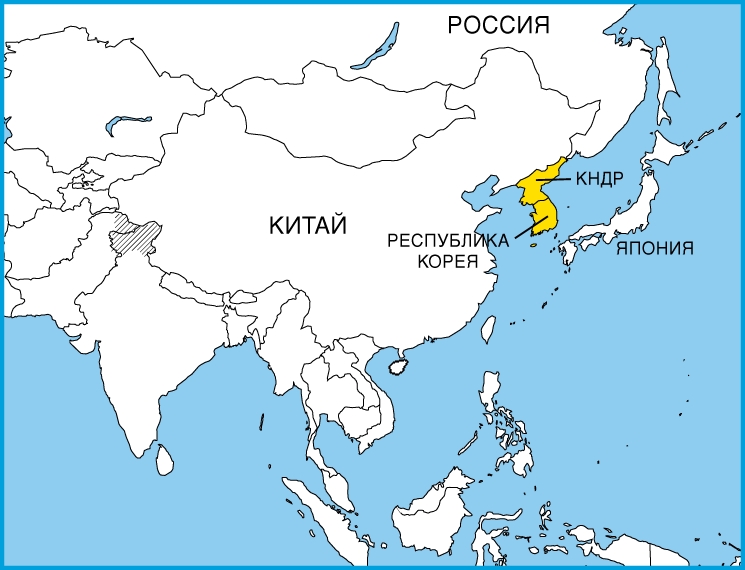 На карте Восточной Азии