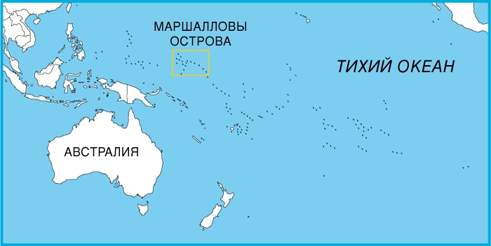 На карте западной части Тихого океана