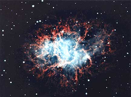 КРАБОВИДНАЯ ТУМАННОСТЬ В ТЕЛЬЦЕ - разлетающиеся остатки звезды, взорвавшейся в 1054.