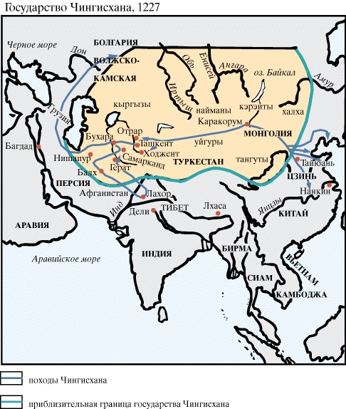 Государство Чингисхана, 1227 год