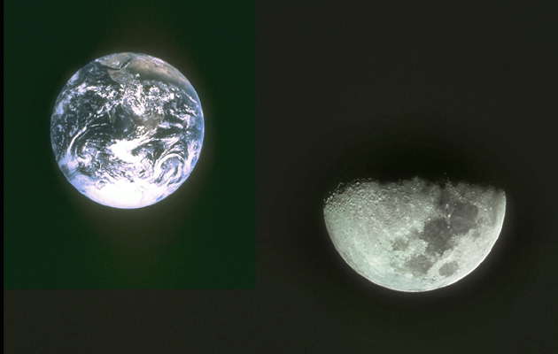 Планета Земля и ее спутник Луна.