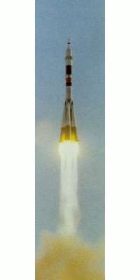 Ракета-носитель Союз с пилотируемым космическим кораблем (СССР).