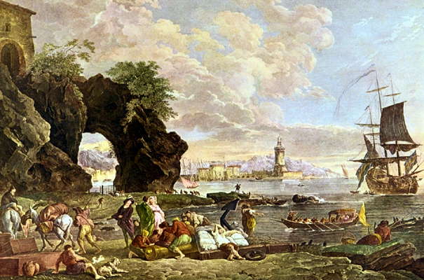 Вид на Неаполитанский залив. Картина Клода-Жозефа Вернье.
