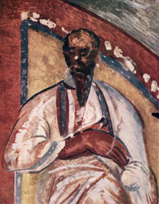 Апостол Павел. Фрагмент росписи катакомбы Домициллы. Ок. 375. Рим.