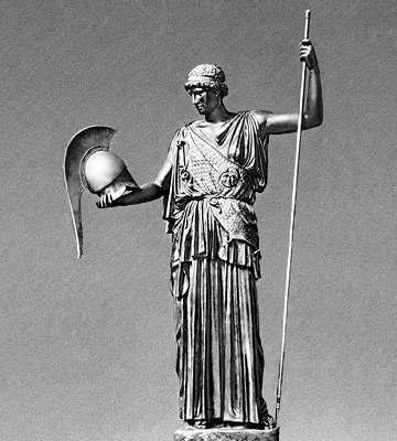 Афина Лемния. Реконструкция статуи Фидия на Афинском акрополе. Ок. 450 до н.э. Скульптурное собрание. Дрезден.