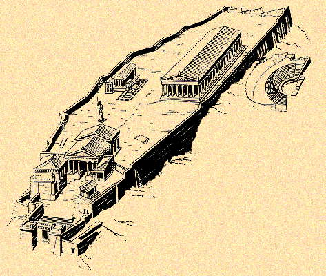 Афины. Акрополь. 2-я пол. 5 в. до н.э. Реконструкция.