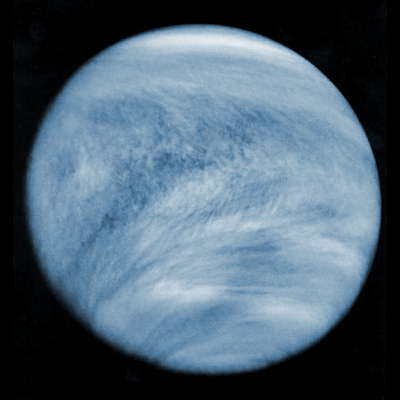 Снимок облачного слоя Венеры в ультрафиолетовом диапазоне. Космический аппарат Пионер-Венера, 1979 г. (архив НАСА).
