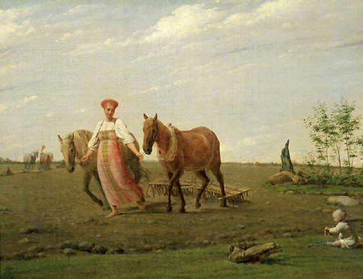 А.Г. Венецианов. На пашне. Весна. 1820-е гг. Третьяковская галерея.