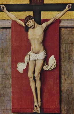 Иисус на кресте. Картина художника Рогира ван дер Вейдена.