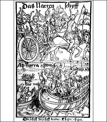 Инкунабулы. Фронтиспис в книге С. Бранта Корабль дураков. (Базель, 1494).