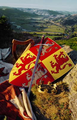 Корона, меч и щит Уэльса.