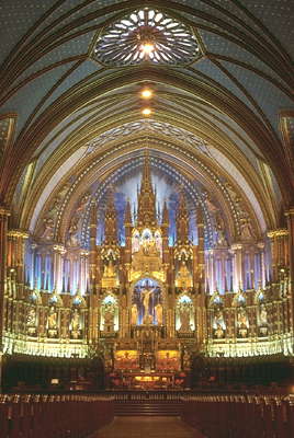 Монреаль. Интерьер собора Нотр-Дам.