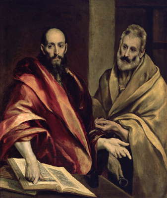 Эль Греко. Апостолы Пётр и Павел. 1614. Эрмитаж.