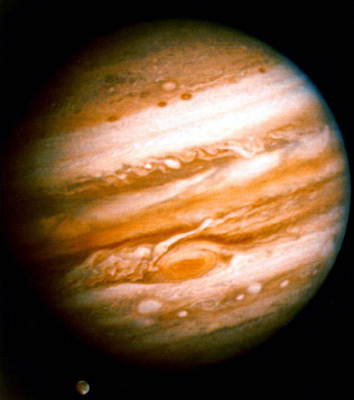 Юпитер и его спутник Ганимед.