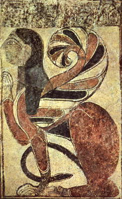 Сфинкс. Фреска из этрусской гробницы. Ок. 570 до н.э. Британский музей. Лондон.