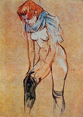 Анри де Тулуз-Лотрек. Женщина, одевающая чулки. 1894 г. Алби, музей Тулуз-Лотрека.