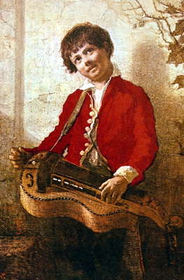 Уильям Морис Хант. Мальчик, играющий на лире.