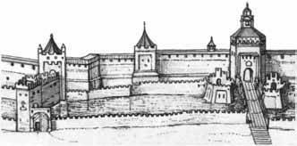 Алевиз Фрязин (Миланец). Ров вдоль стен Кремля со стороны Красной площади. Фрагмент плана Москвы. 1597
