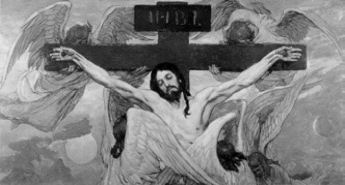Распятый Иисус Христос. Эскиз росписи для Владимирского собора. Худ. В. М. Васнецов