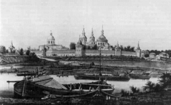 Московский Данилов монастырь Литография. 1857.