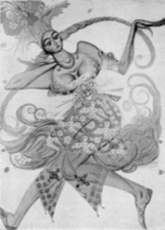 Л. Бакст. Жар-птица. Эскиз балетного костюма. 1917
