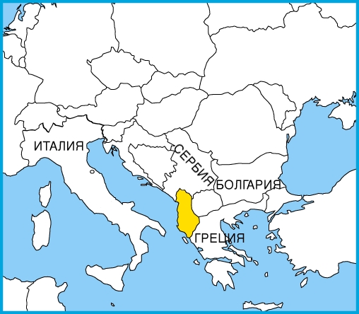 На карте Южной Европы