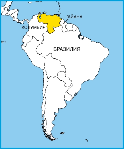 На карте Южной Америки