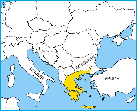 На карте юго-восточной Европы
