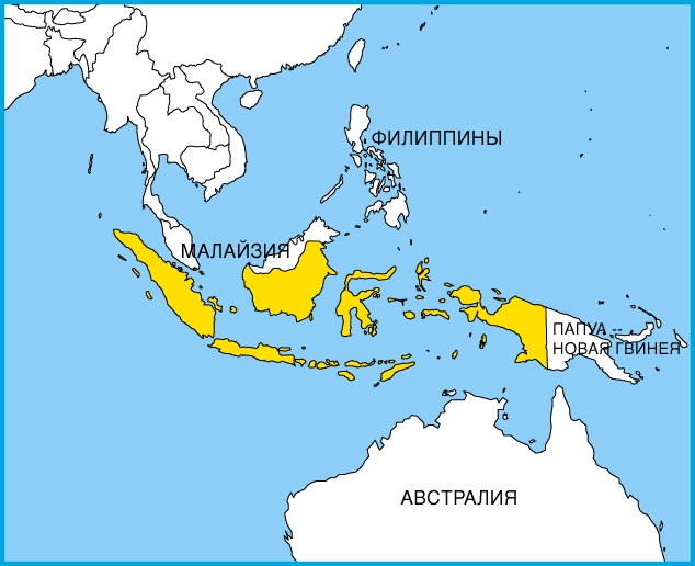 На карте Юго-Восточной Азии
