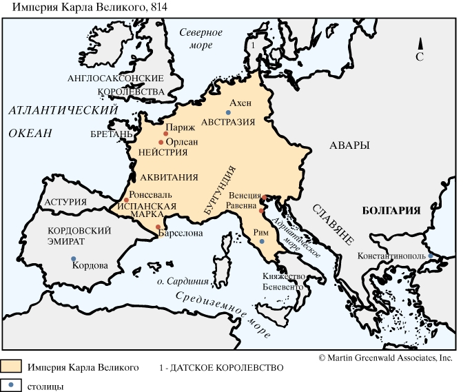 Империя Карла Великого, 814 год