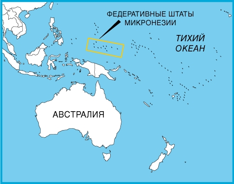 На карте Океании