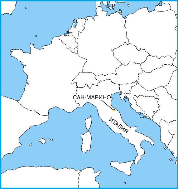 Положение на карте Европы