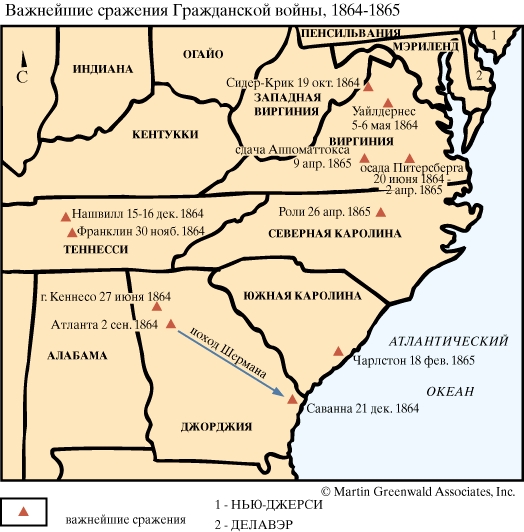 Важнейшие сражения Гражданской войны, 1864-1865