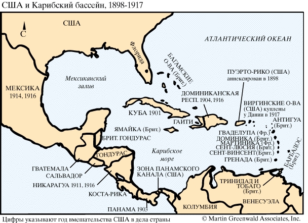 США и Карибский бассейн, 1898-1917