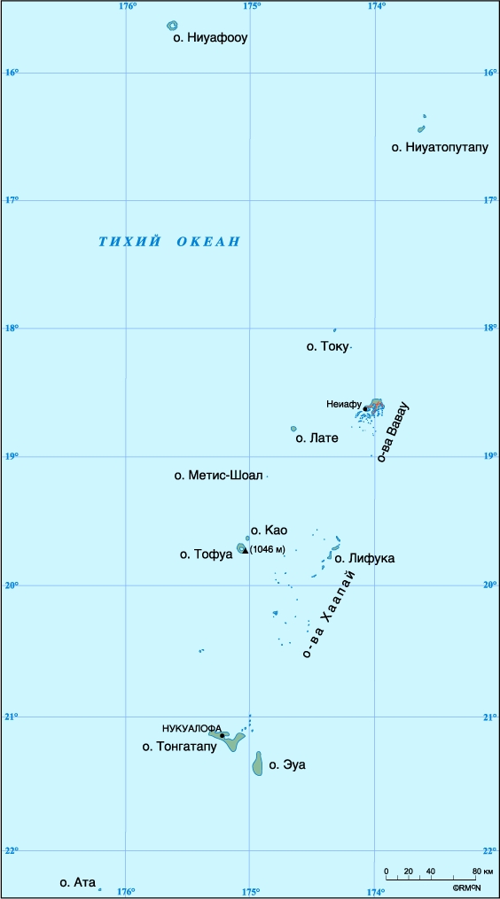 Карта Тонги