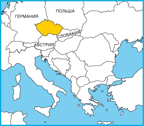 На карте Европы
