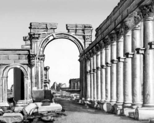 Пальмира. Большая колоннада с трехпролётной аркой. 2-3 вв.
