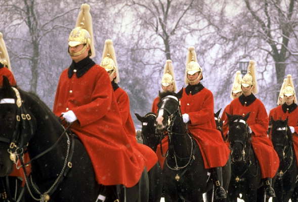 Королевская гвардия на параде. Лондон.