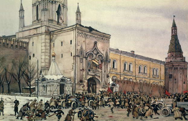 Октябрьская революция 1917. Штурм Кремля в 1917 году. Картина К.Ф. Юона. 1947. Третьяковская галерея.