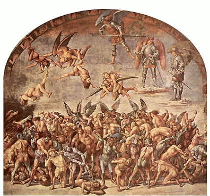 Ад. Фреска Л. Синьорелли из цикла Страшный суд. 1499-1503. Собор в Орвието (Италия).