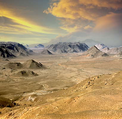 Азия. Типичный ландшафт южной части Иордании.