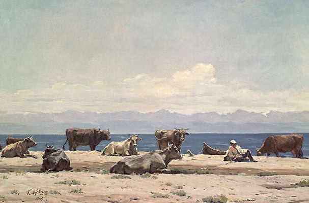 Г.А. Айтиев. Полдень на Иссык-Куле. 1954. Третьяковская галерея.