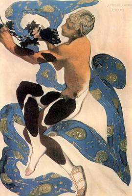 Л.С. Бакст. Фавн. Эскиз костюма к балету Послеполуденный отдых фавна на музыку К. Дебюсси. 1912 г.