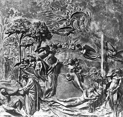 Гиберти Л. Сотворение Адама и Евы. Фрагмент восточных дверей флорентийского баптистерия. Гиберти Л. Сотворение Адама и Евы. Фрагмент восточных дверей флорентийского баптистерия.