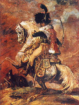 Теодор Жерико. Офицер конных егерей императорской гвардии, идущий в атаку.